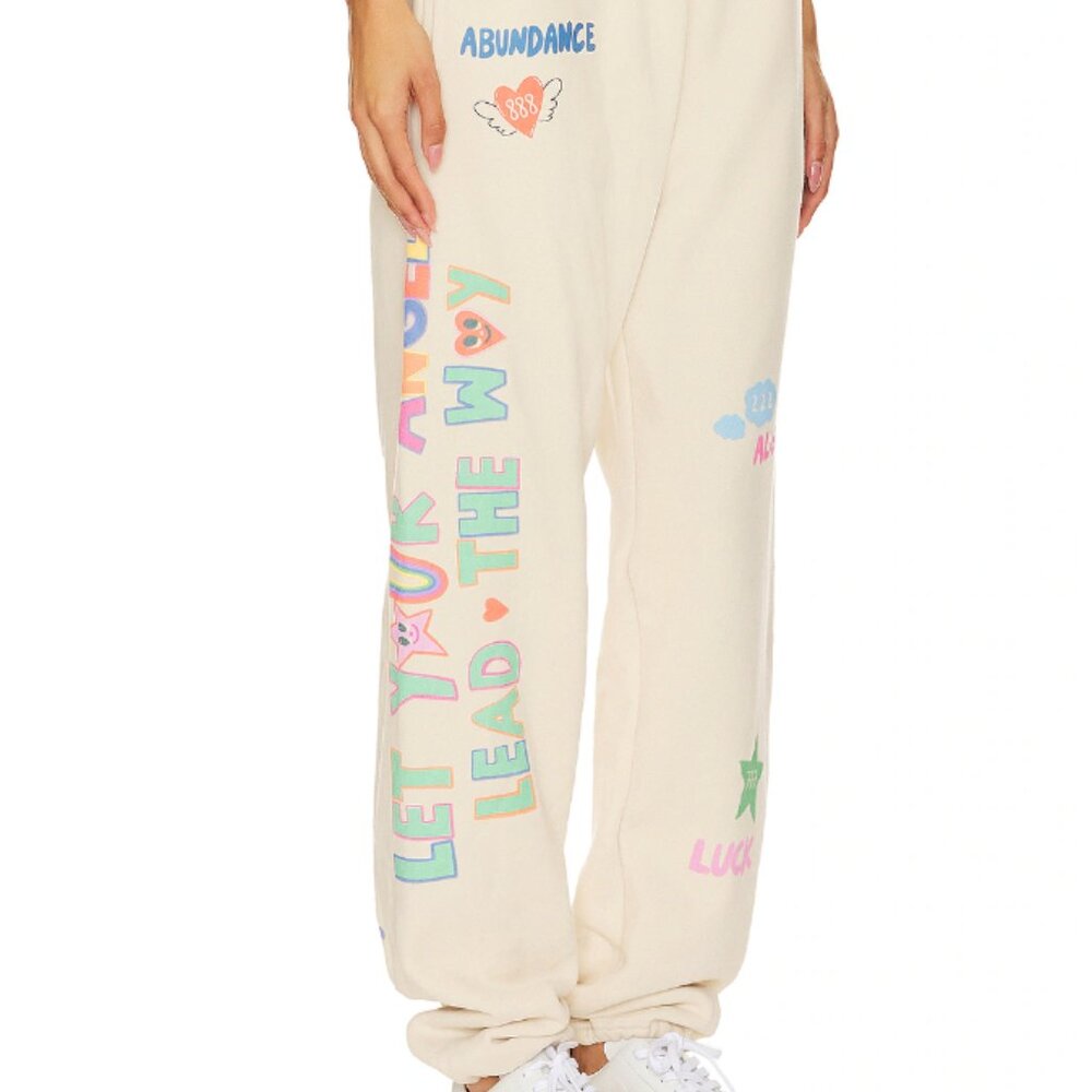 Women's Cream Graphic Joggers